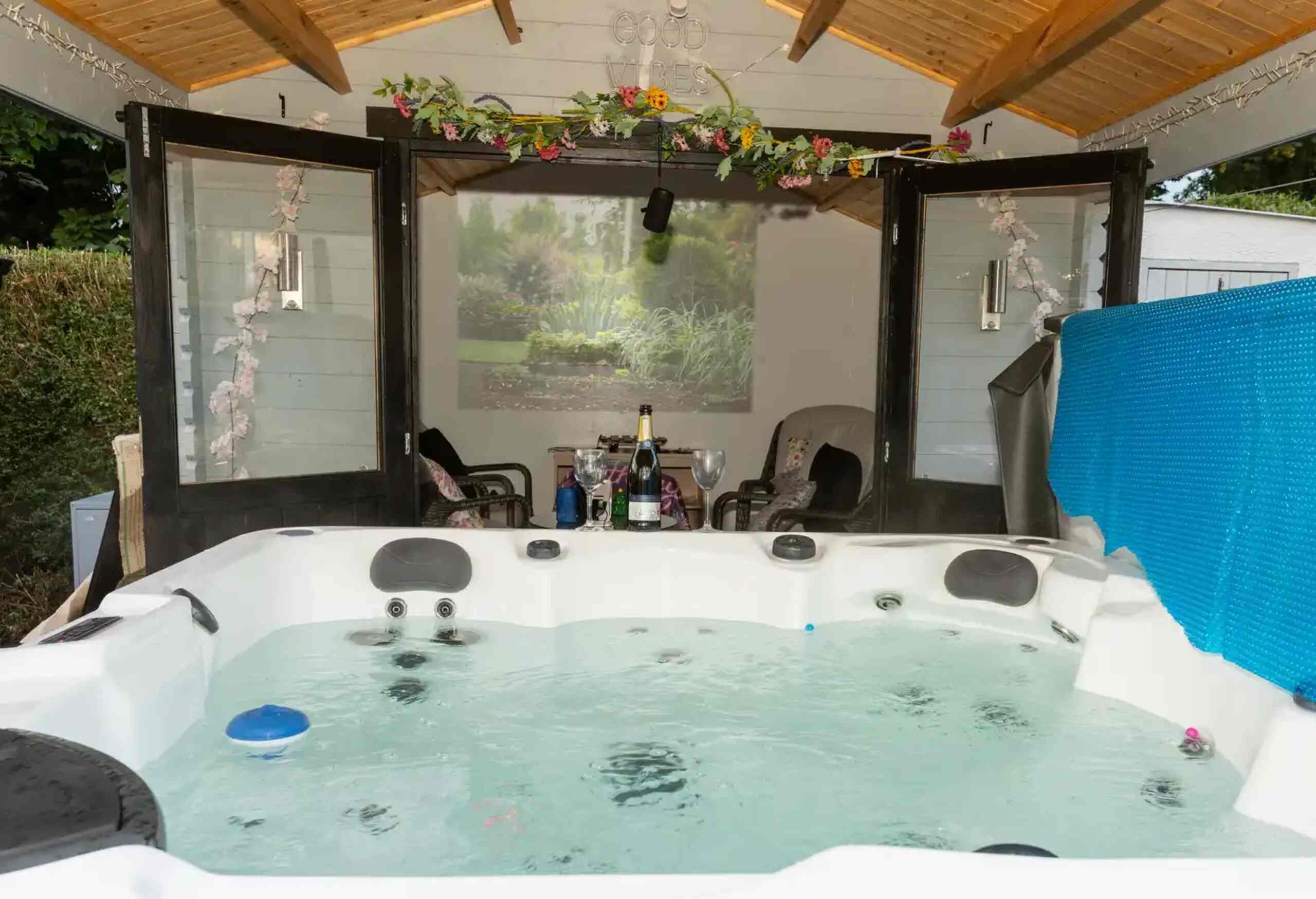Bluetooth Speaker Above the Hot Tub