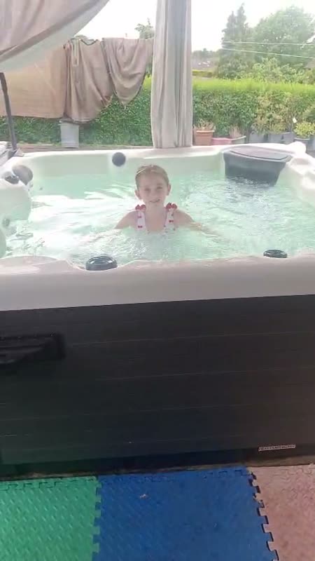 Playing in the hot tub